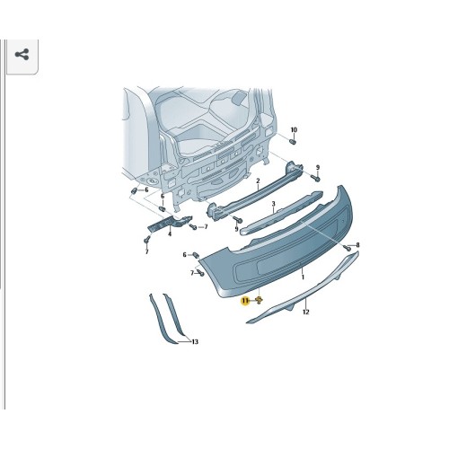 VW Up/Seat Mii/Skoda Citigo bevestigingset achterbumper